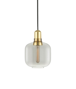 Amp hanglamp, Messing - Klein, Smoke/Messing